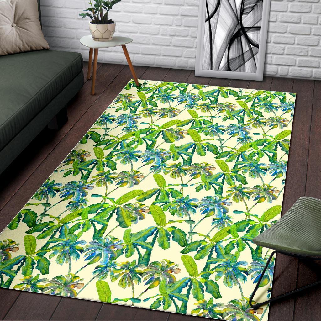 Palm Tree Banana Pattern Print Area Rug