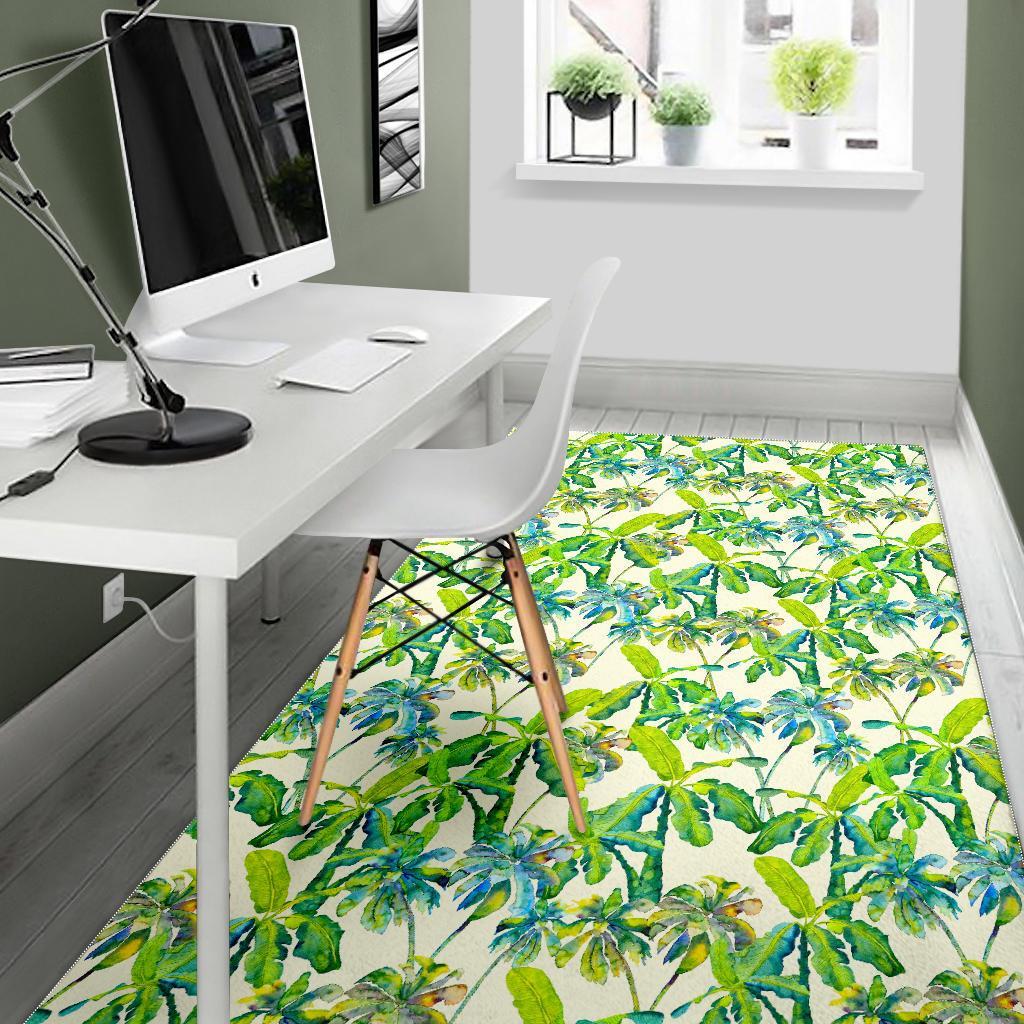 Palm Tree Banana Pattern Print Area Rug