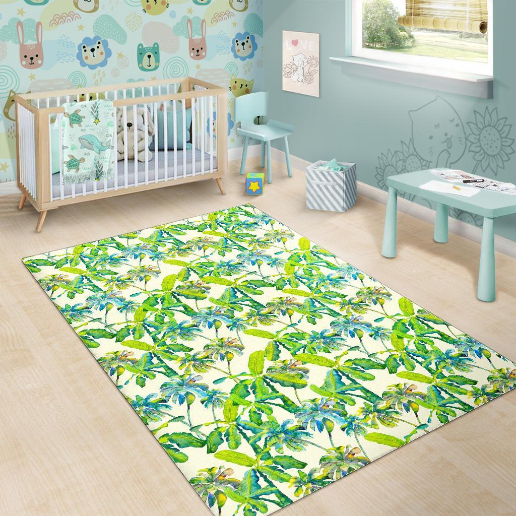 Palm Tree Banana Pattern Print Area Rug
