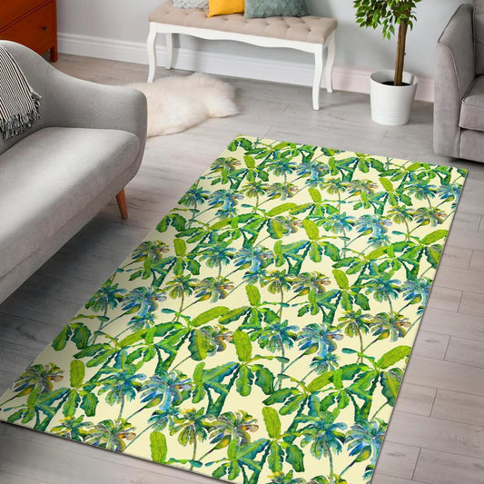 Palm Tree Banana Pattern Print Area Rug