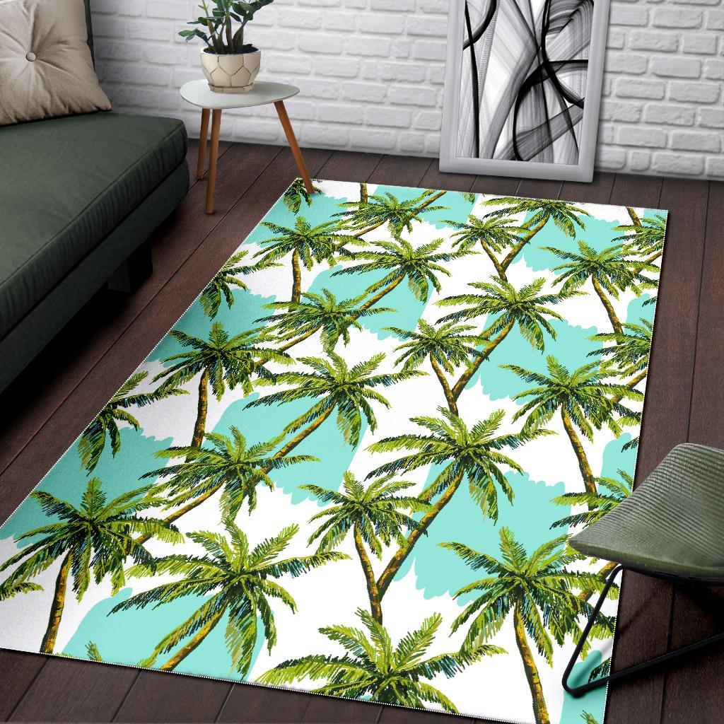 Palm Tree Tropical Pattern Print Area Rug