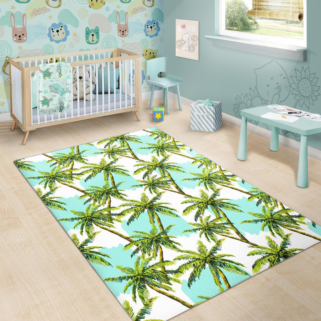 Palm Tree Tropical Pattern Print Area Rug