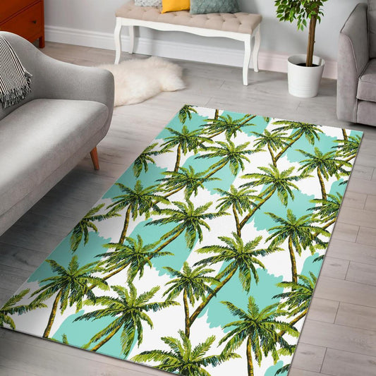Palm Tree Tropical Pattern Print Area Rug