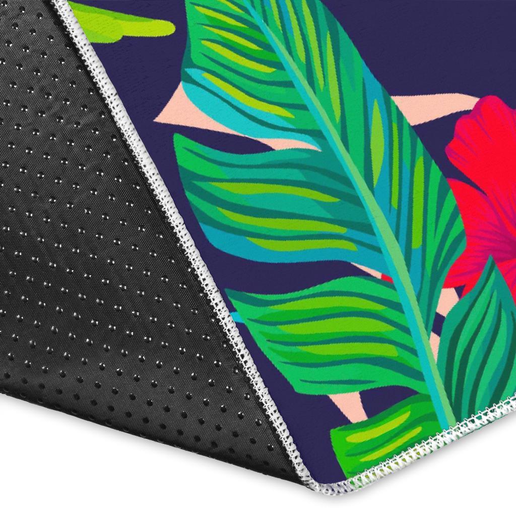 Parrot Banana Leaf Hawaii Pattern Print Area Rug