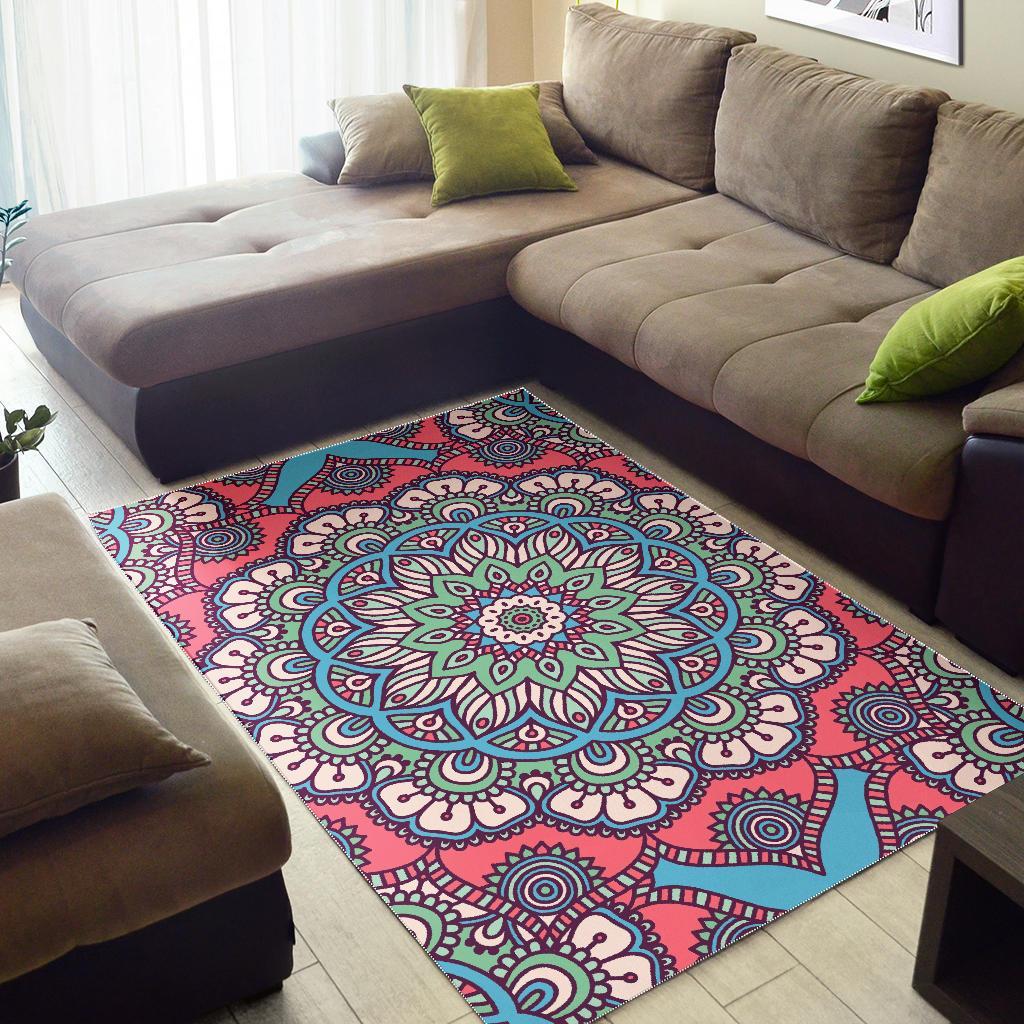 Pastel Mandala Bohemian Pattern Print Area Rug