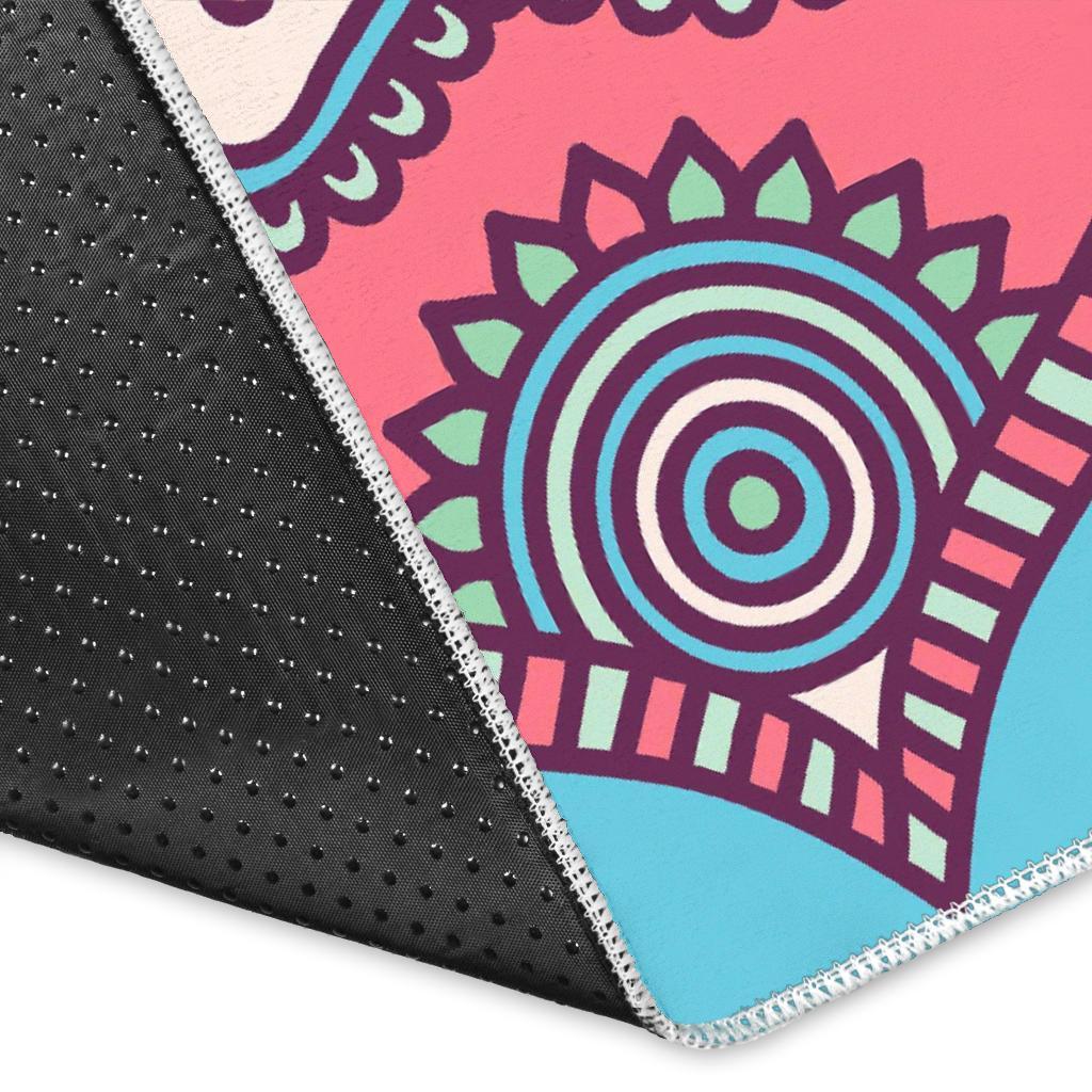 Pastel Mandala Bohemian Pattern Print Area Rug