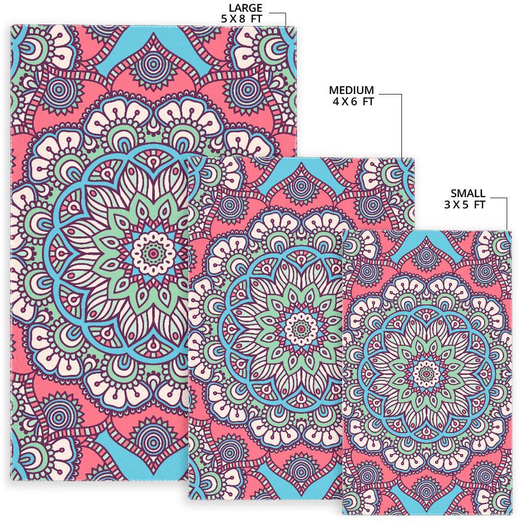 Pastel Mandala Bohemian Pattern Print Area Rug