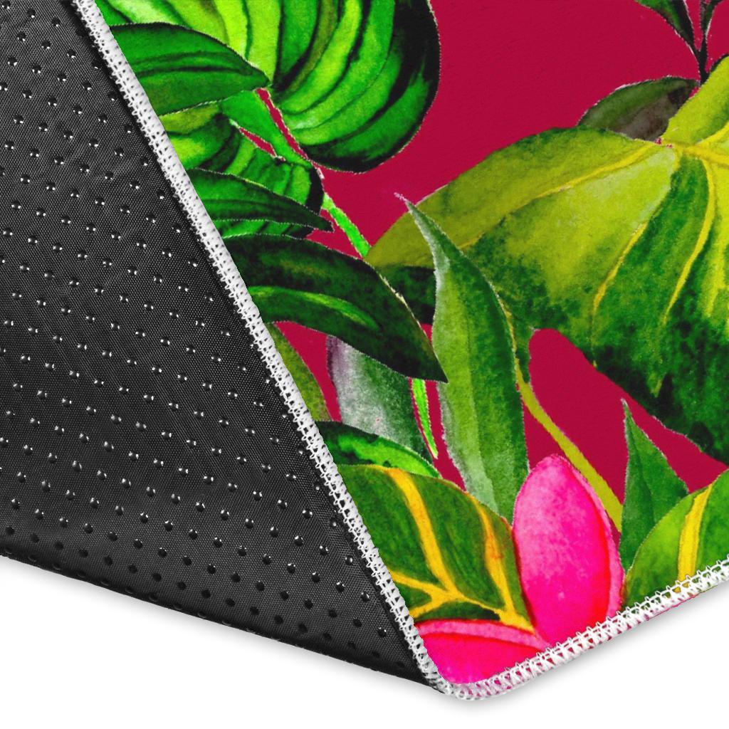 Pink Hawaiian Tropical Pattern Print Area Rug