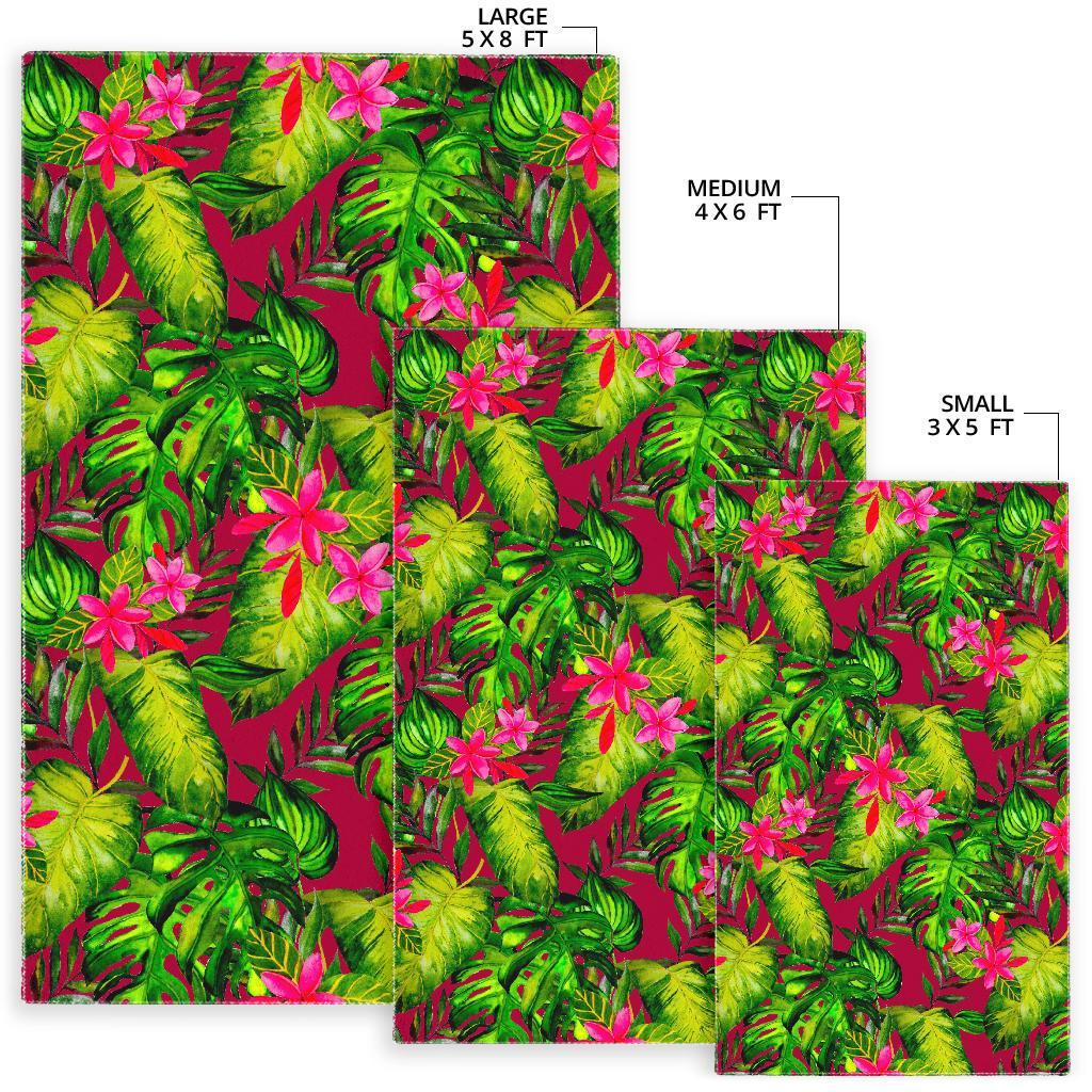 Pink Hawaiian Tropical Pattern Print Area Rug