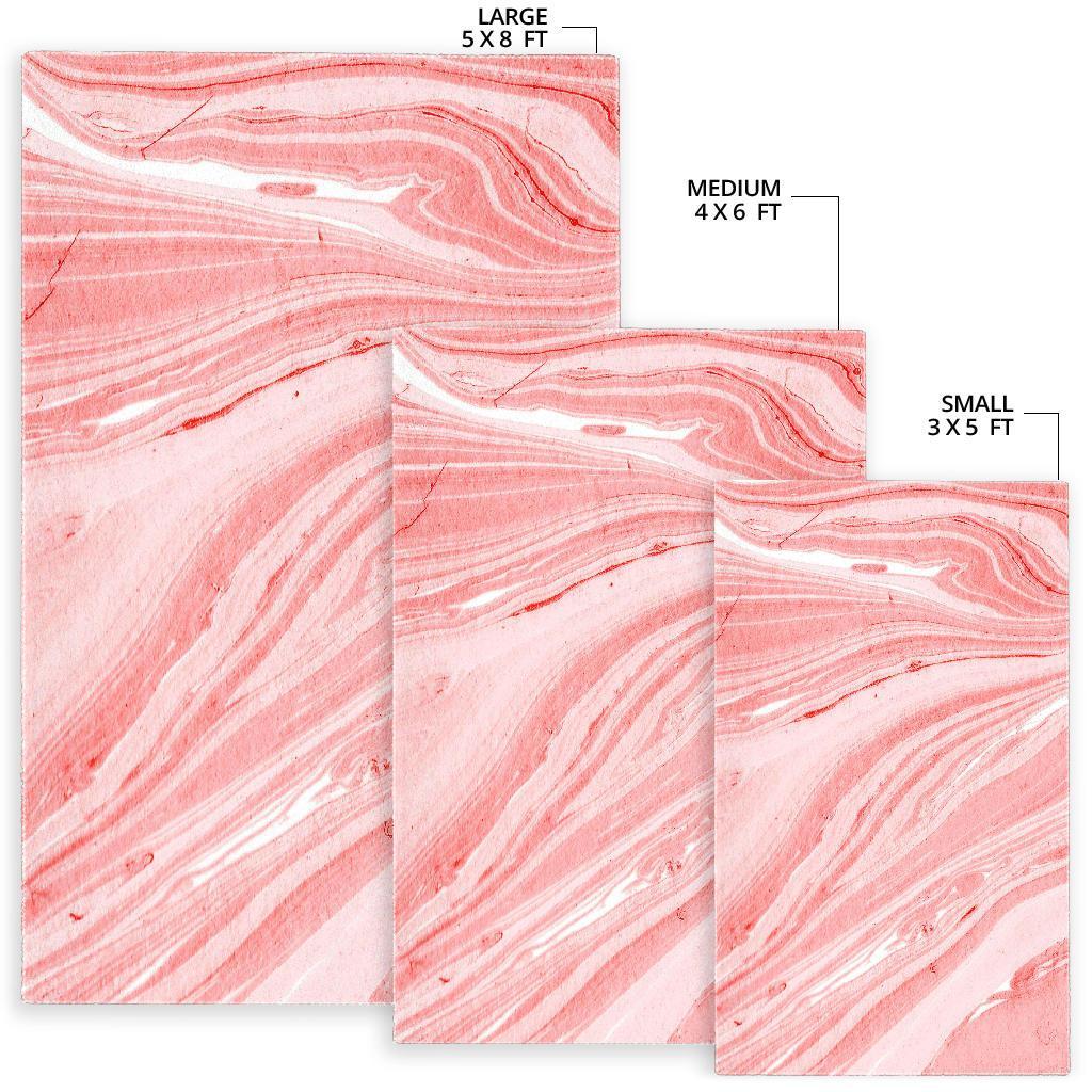 Pink Liquid Marble Print Area Rug