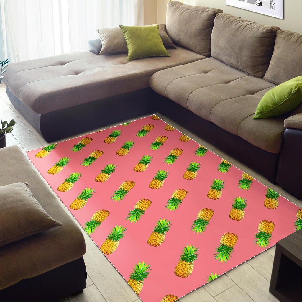 Pink Pineapple Pattern Print Area Rug
