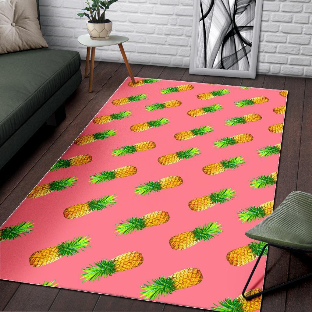 Pink Pineapple Pattern Print Area Rug
