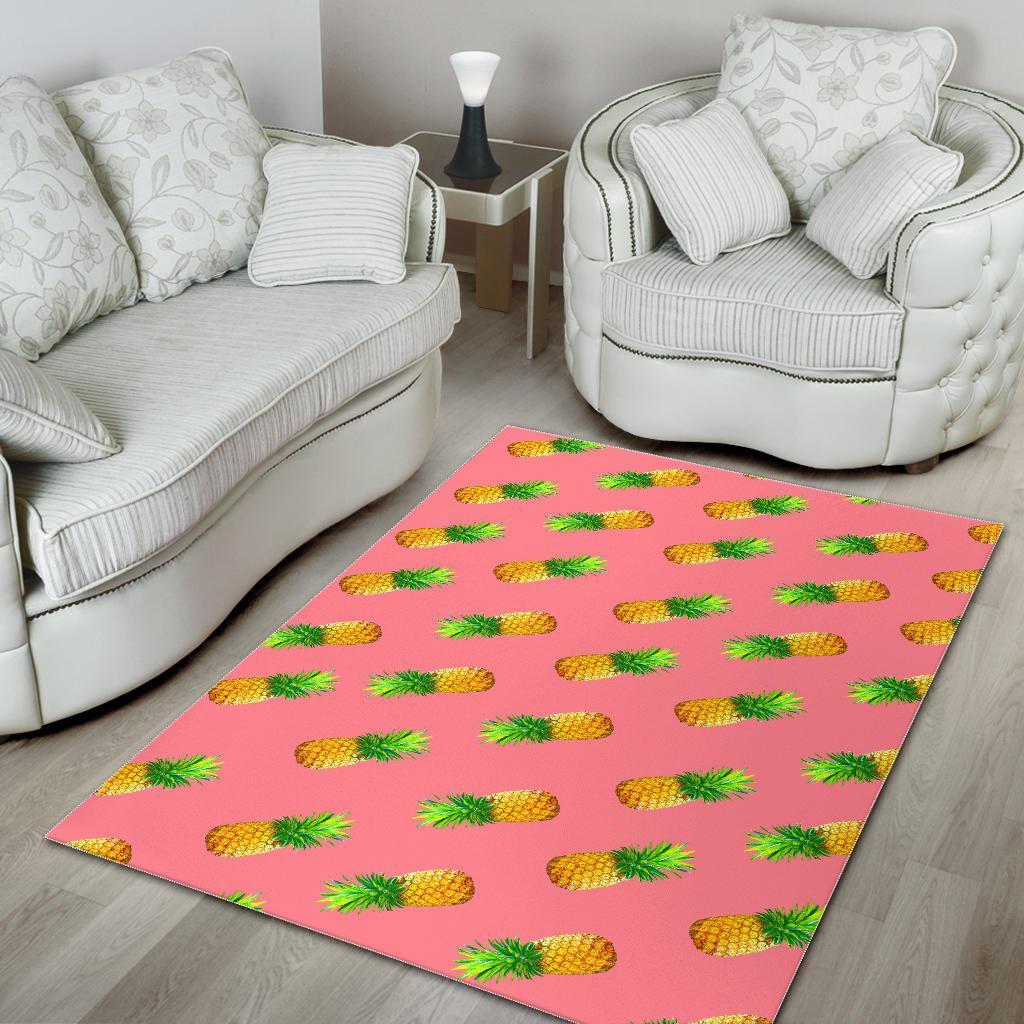 Pink Pineapple Pattern Print Area Rug