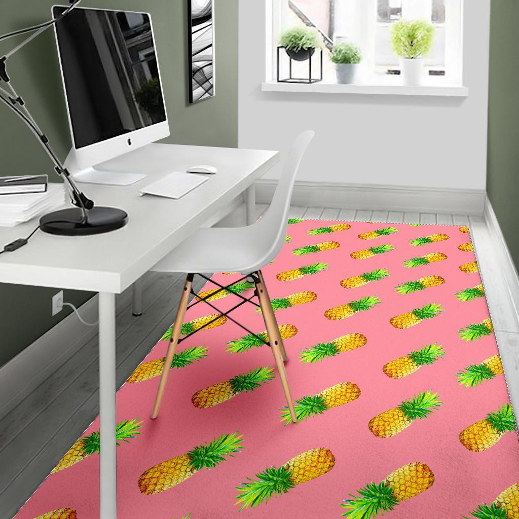 Pink Pineapple Pattern Print Area Rug