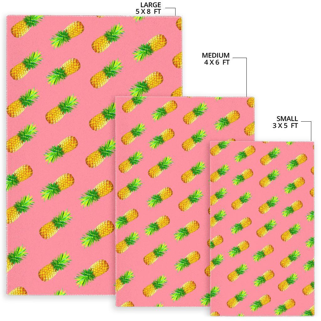 Pink Pineapple Pattern Print Area Rug