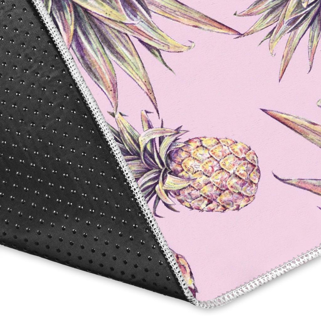 Pink Vintage Pineapple Pattern Print Area Rug