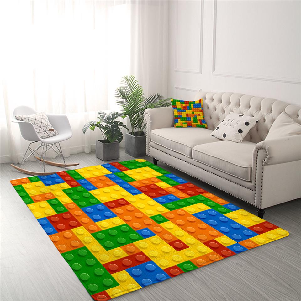 Lego Bricks Game Living Room Carpet Area Rug