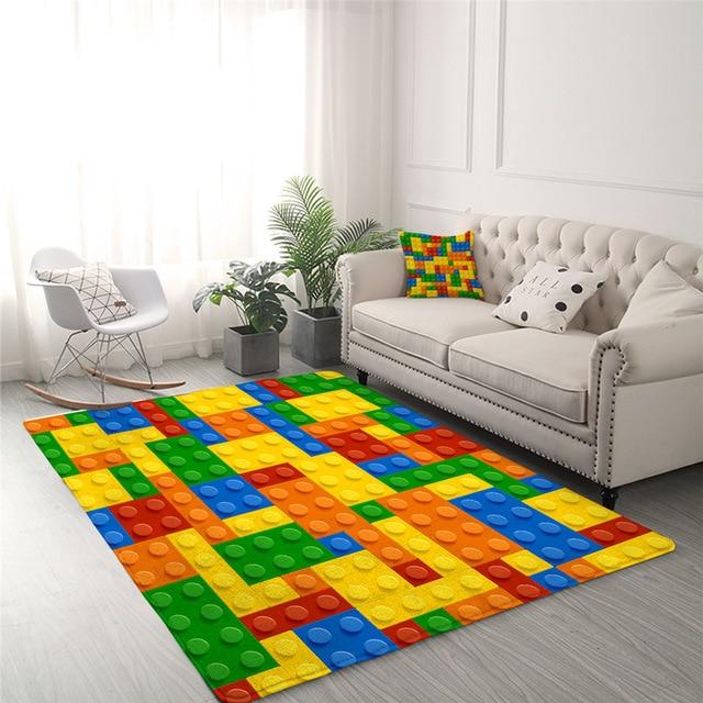 Lego Bricks Game Living Room Carpet Area Rug