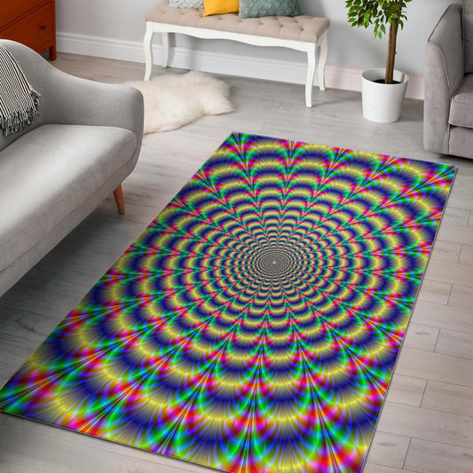 Psychedelic Explosion Optical Illusion Area Rug