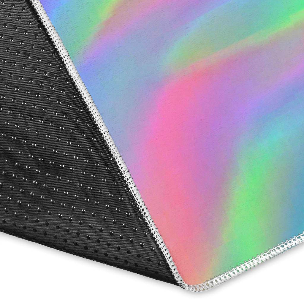 Psychedelic Holographic Trippy Print Area Rug