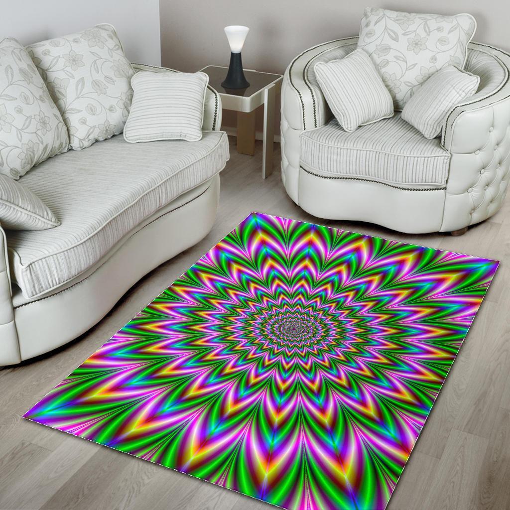 Psychedelic Radiant Optical Illusion Area Rug