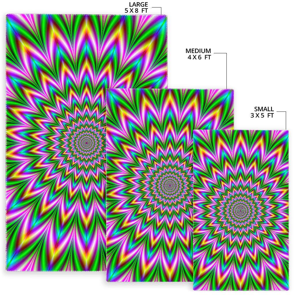 Psychedelic Radiant Optical Illusion Area Rug