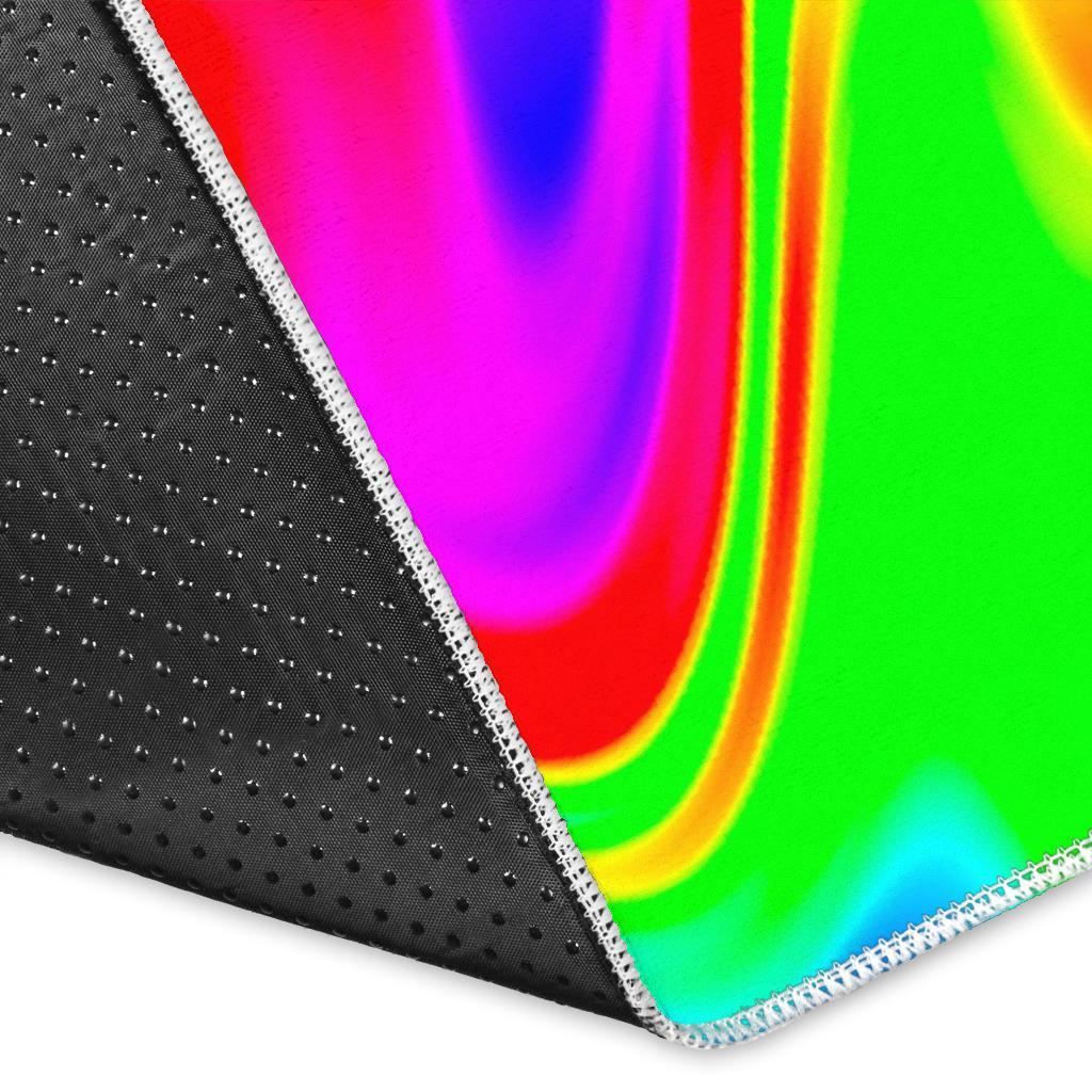 Psychedelic Rainbow Trippy Print Area Rug
