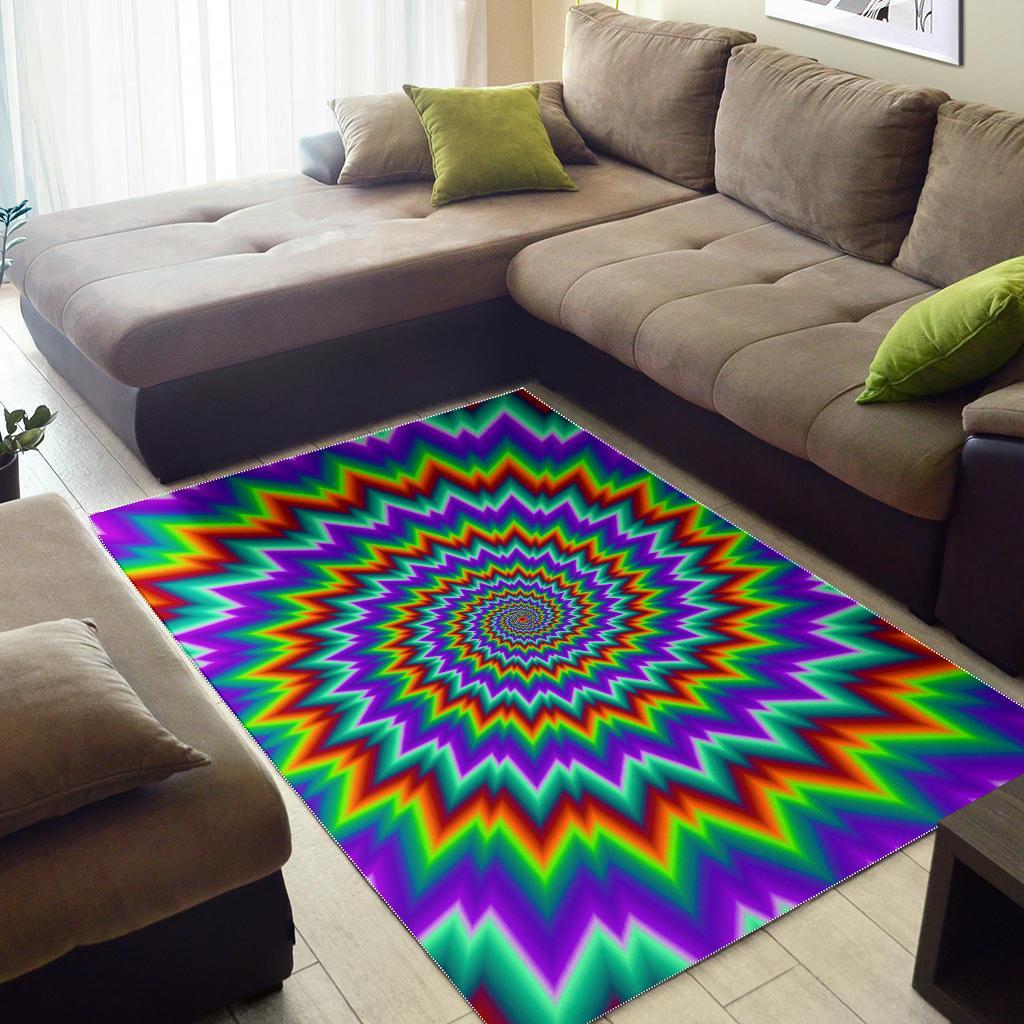Psychedelic Spiral Optical Illusion Area Rug