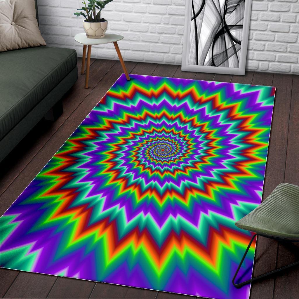Psychedelic Spiral Optical Illusion Area Rug