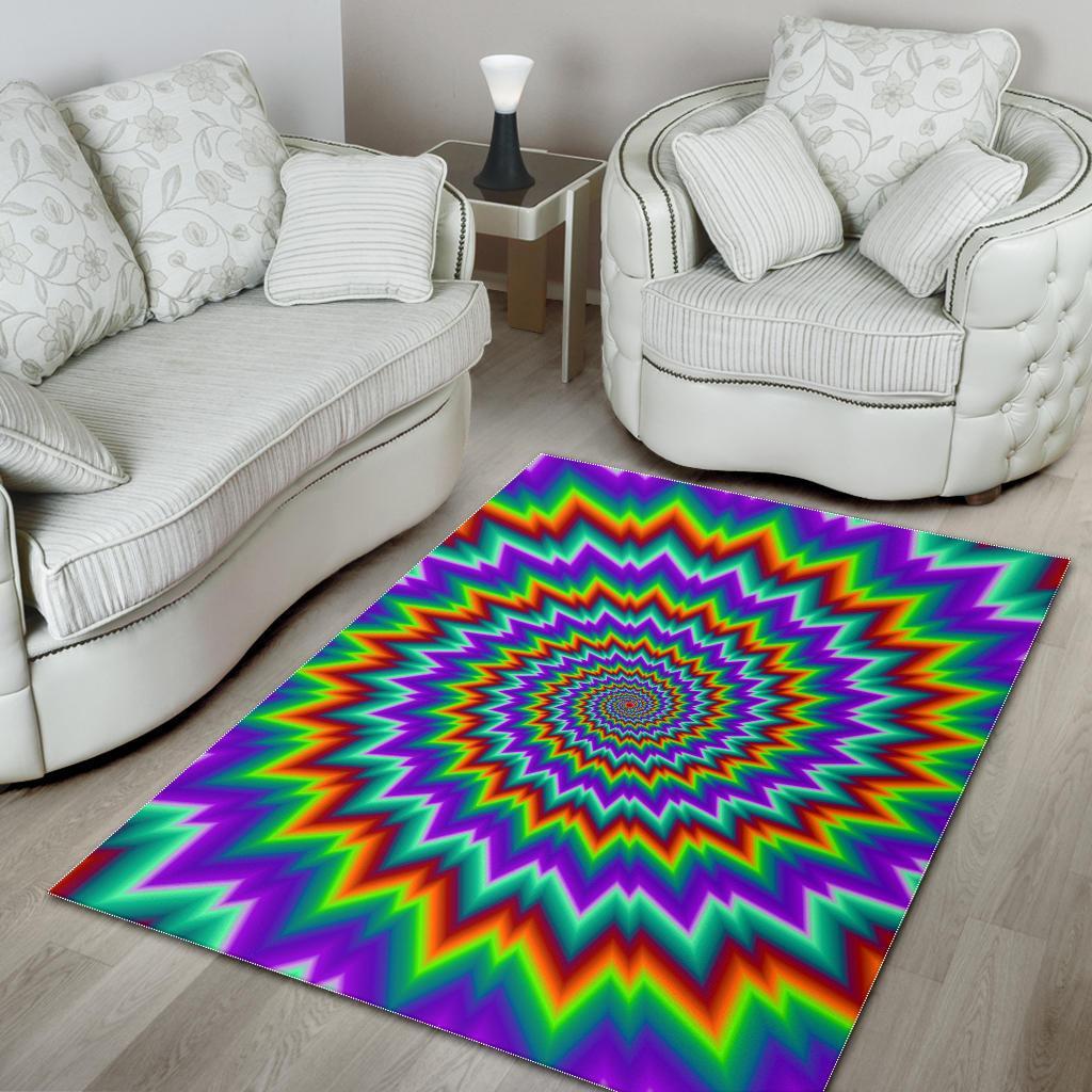 Psychedelic Spiral Optical Illusion Area Rug