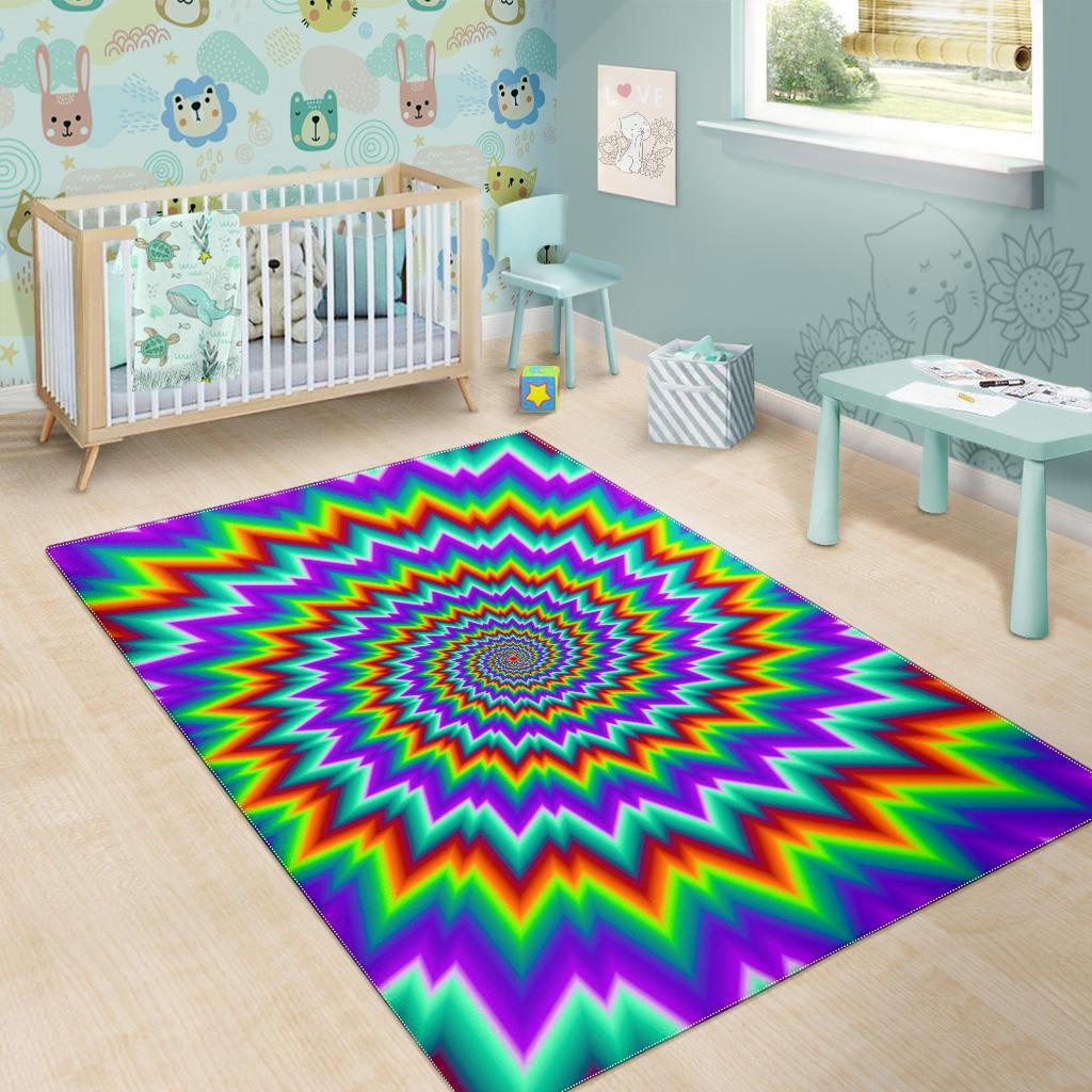 Psychedelic Spiral Optical Illusion Area Rug