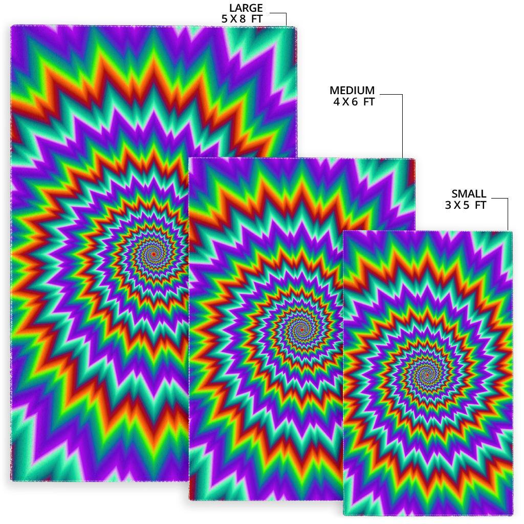 Psychedelic Spiral Optical Illusion Area Rug
