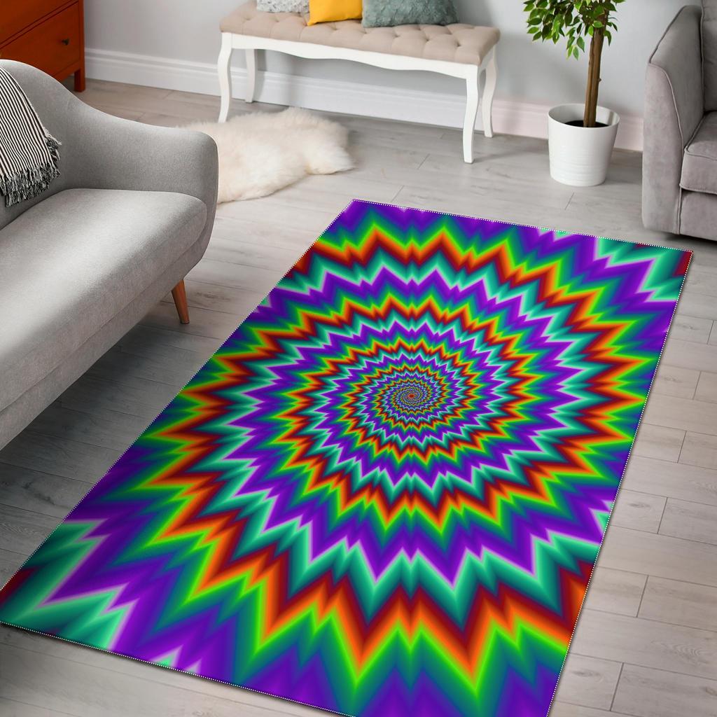 Psychedelic Spiral Optical Illusion Area Rug