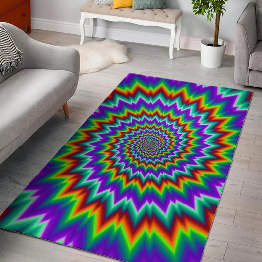 Psychedelic Spiral Optical Illusion Area Rug