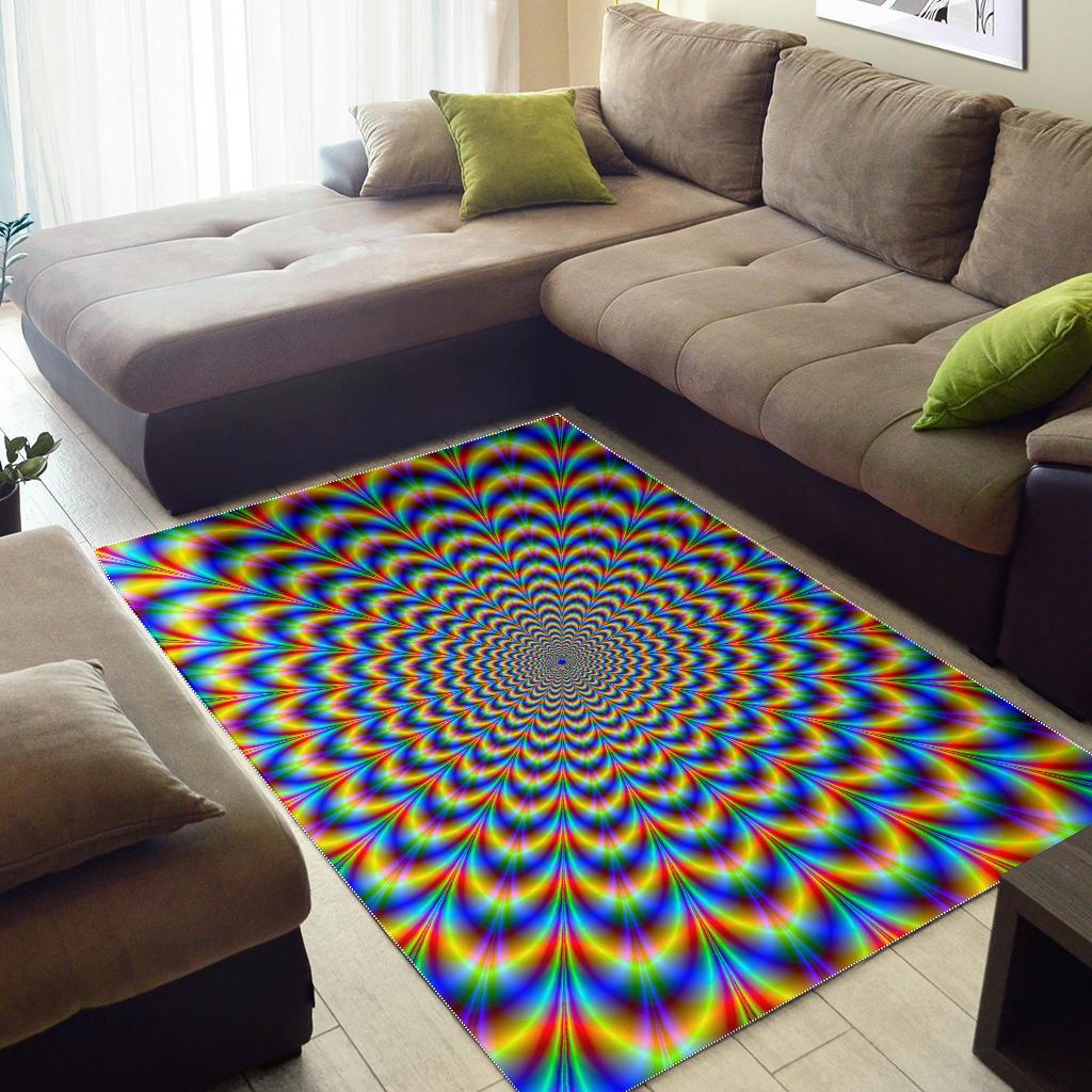Psychedelic Wave Optical Illusion Area Rug