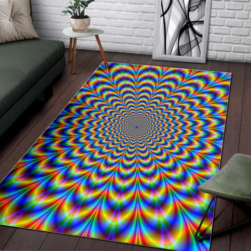 Psychedelic Wave Optical Illusion Area Rug