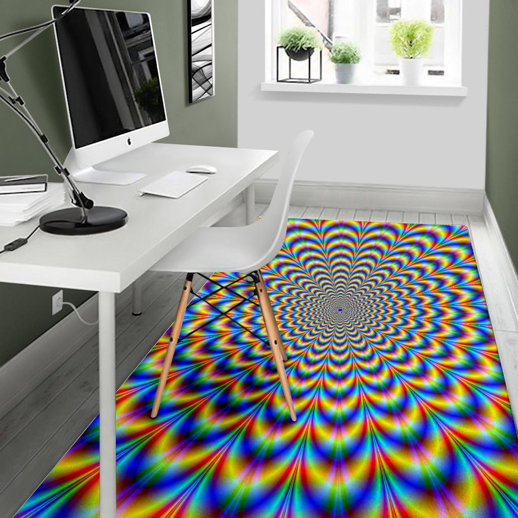 Psychedelic Wave Optical Illusion Area Rug