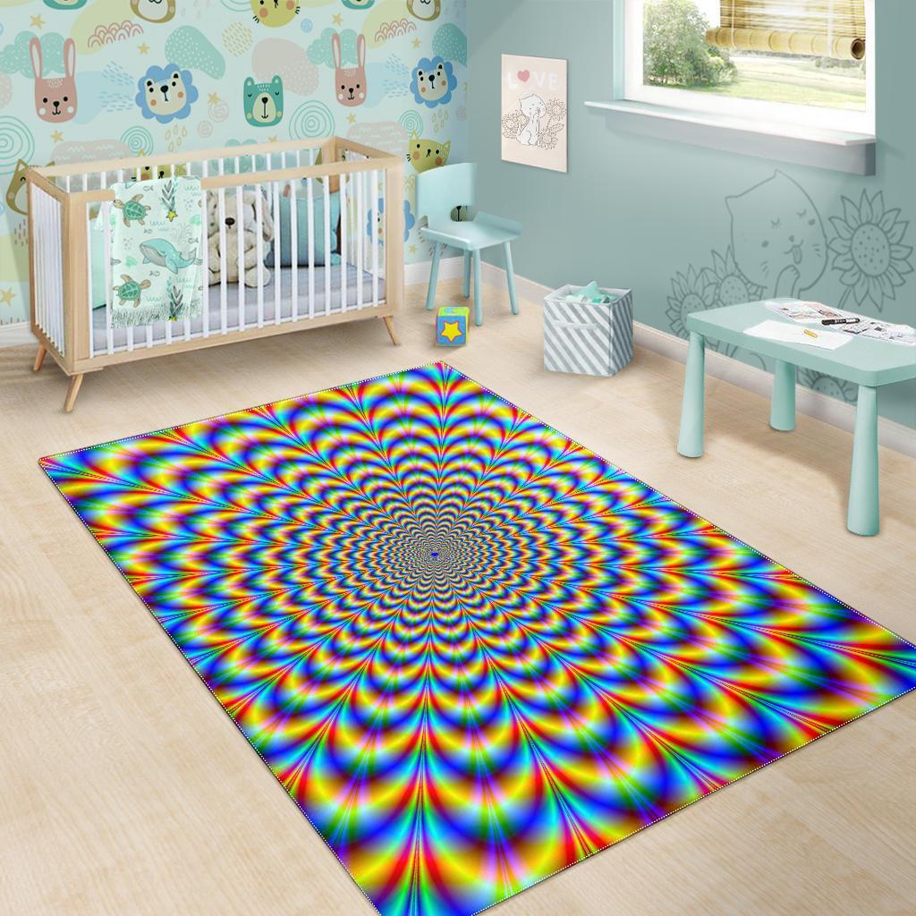 Psychedelic Wave Optical Illusion Area Rug
