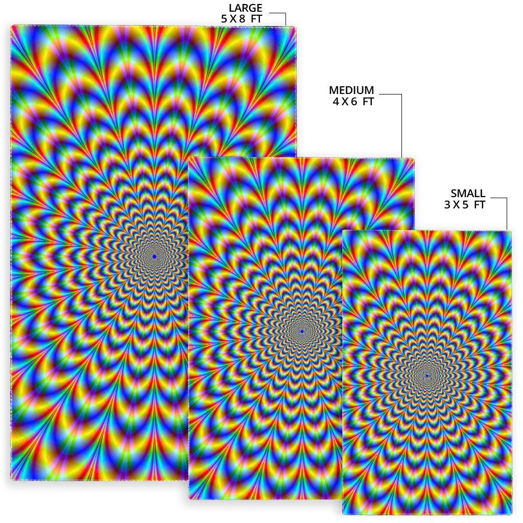 Psychedelic Wave Optical Illusion Area Rug