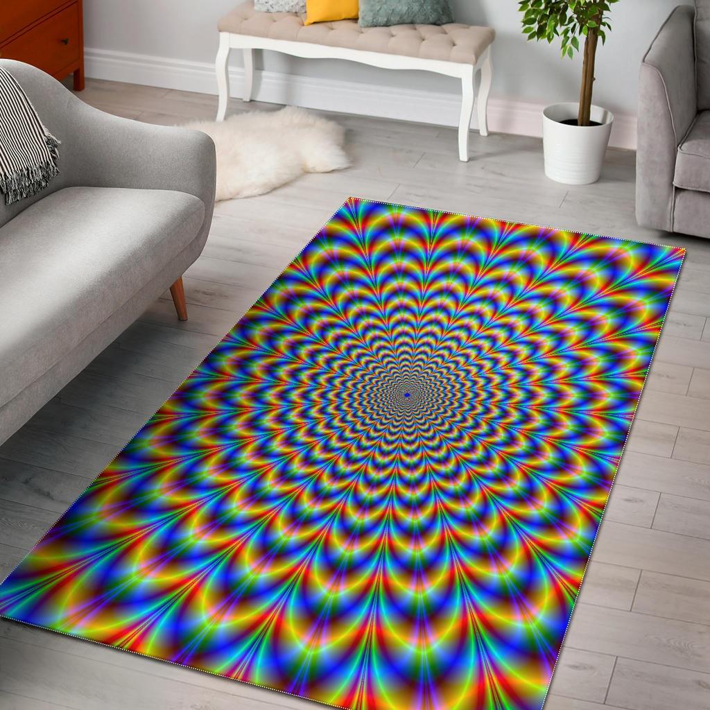 Psychedelic Wave Optical Illusion Area Rug