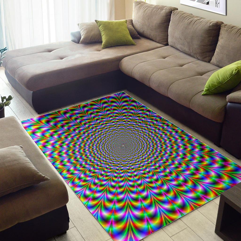 Psychedelic Web Optical Illusion Area Rug