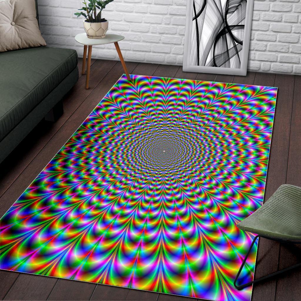 Psychedelic Web Optical Illusion Area Rug