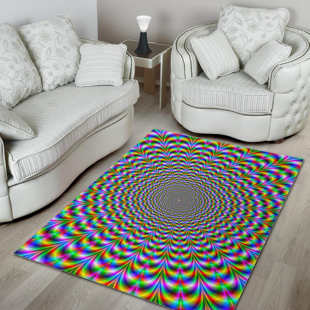 Psychedelic Web Optical Illusion Area Rug