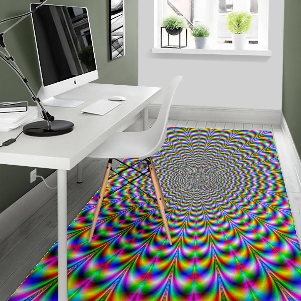 Psychedelic Web Optical Illusion Area Rug