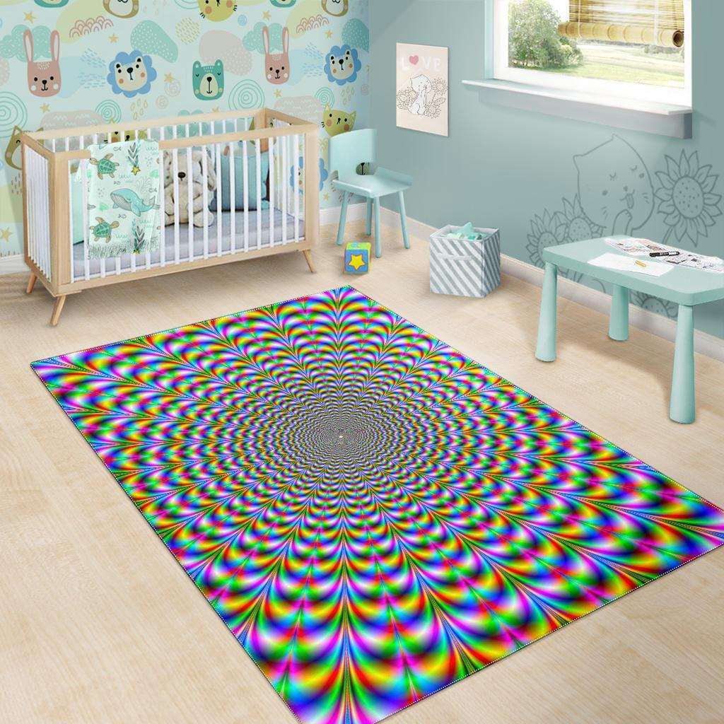 Psychedelic Web Optical Illusion Area Rug