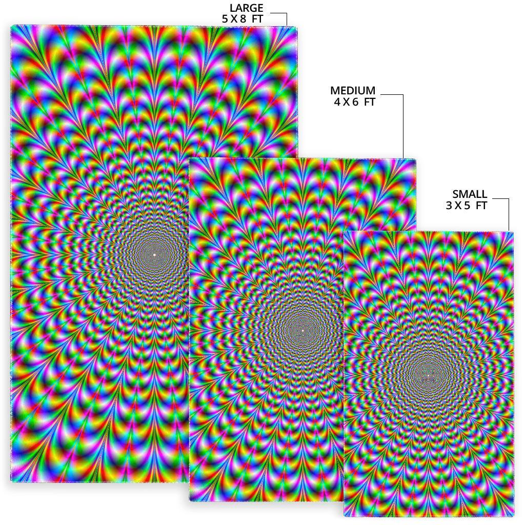 Psychedelic Web Optical Illusion Area Rug