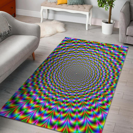 Psychedelic Web Optical Illusion Area Rug