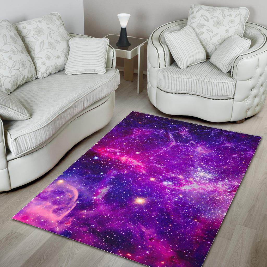 Purple Bursting Galaxy Space Print Area Rug