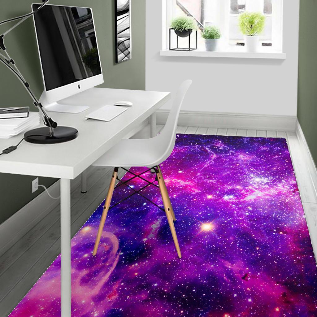 Purple Bursting Galaxy Space Print Area Rug