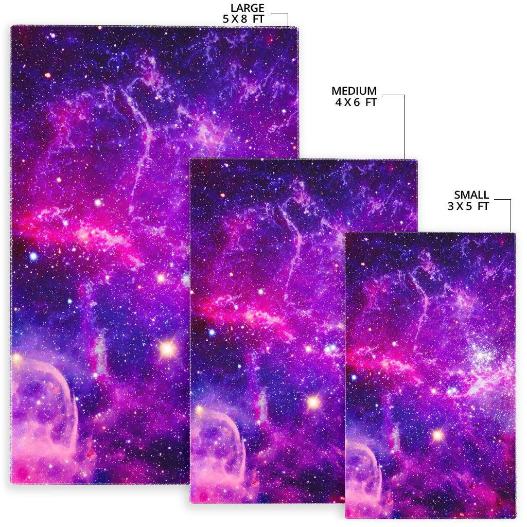 Purple Bursting Galaxy Space Print Area Rug